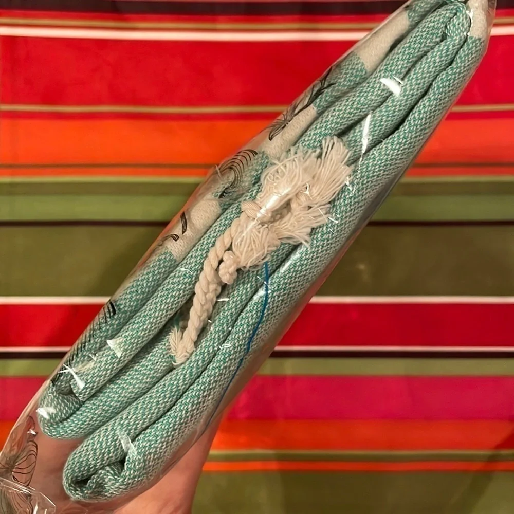 Brand New 100% Cotton Turkish Beach Towel Sea Green Prewashed Quick Dry 39